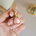 Pendentif en rhodochrosite 3,6 cm bijou artisanal en pierre naturelle