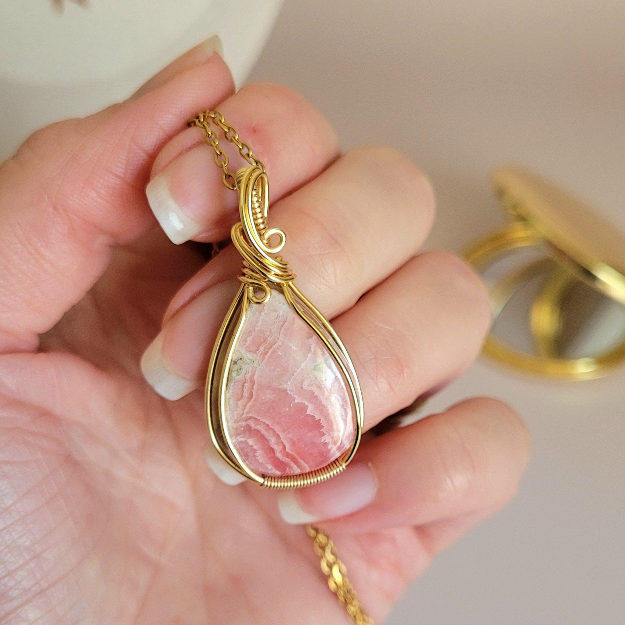 Pendentif en rhodochrosite d'Argentine – 4,1 cm