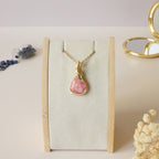 Pendentif en rhodochrosite 3,6 cm bijou artisanal en pierre naturelle