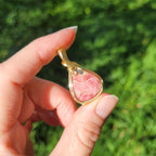 Pendentif en rhodochrosite 3,6 cm bijou artisanal en pierre naturelle