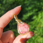 Pendentif en rhodochrosite 3,6 cm bijou artisanal en pierre naturelle