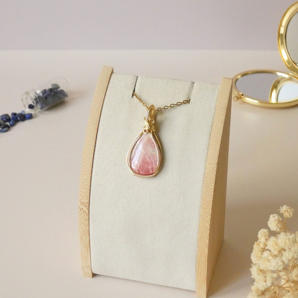 Pendentif en rhodochrosite 4,1 cm bijou artisanal
