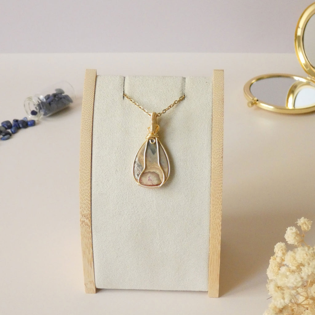 Pendentif en rhodochrosite 4,1 cm bijou artisanal