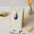 Pendentif sodalite 3,7 cm bélière dorée