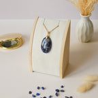 Pendentif sodalite 3,4 cm bélière dorée