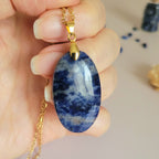 Pendentif sodalite 3,6 bélière dorée