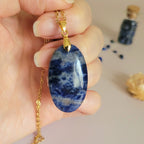 Pendentif sodalite 3,6 bélière dorée