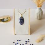 Pendentif sodalite 3,6 bélière dorée