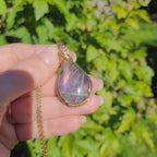 Pendentif en labradorite violette 4,7 cm bijou artisanal