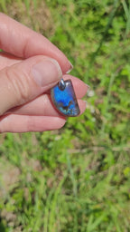 Pendentif en labradorite bélière argentée – 2,3 cm