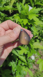 Pendentif en obsidienne oeil céleste 3,3 cm bélière argentée