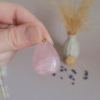 Pendentif en quartz rose 3,2 cm – Bélière dorée