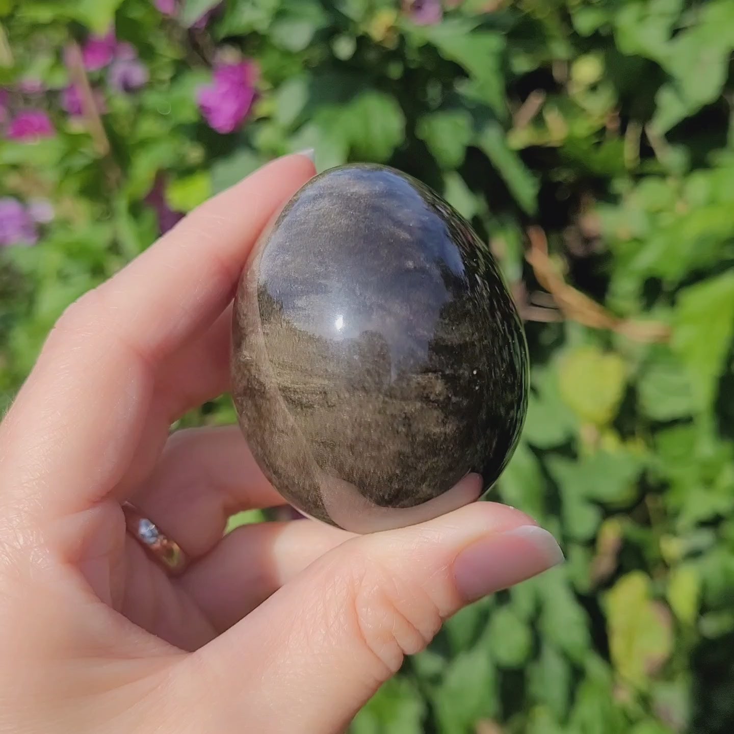 Oeuf obsidienne dorée du Mexique 5,9cm - 159gr