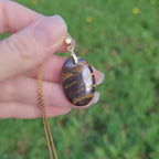 Pendentif en oeil de fer bélière dorée – 2,8 cm