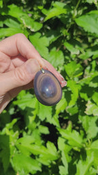 Pendentif en obsidienne oeil céleste 4 cm bélière dorée